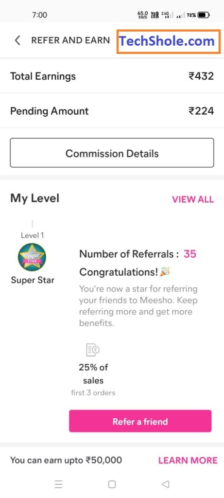 Meesho App Refer and Earning Proof
